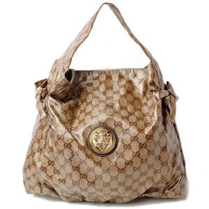 Gucci shoulder bag tote Hysteria Crest GG Crystal brown beige